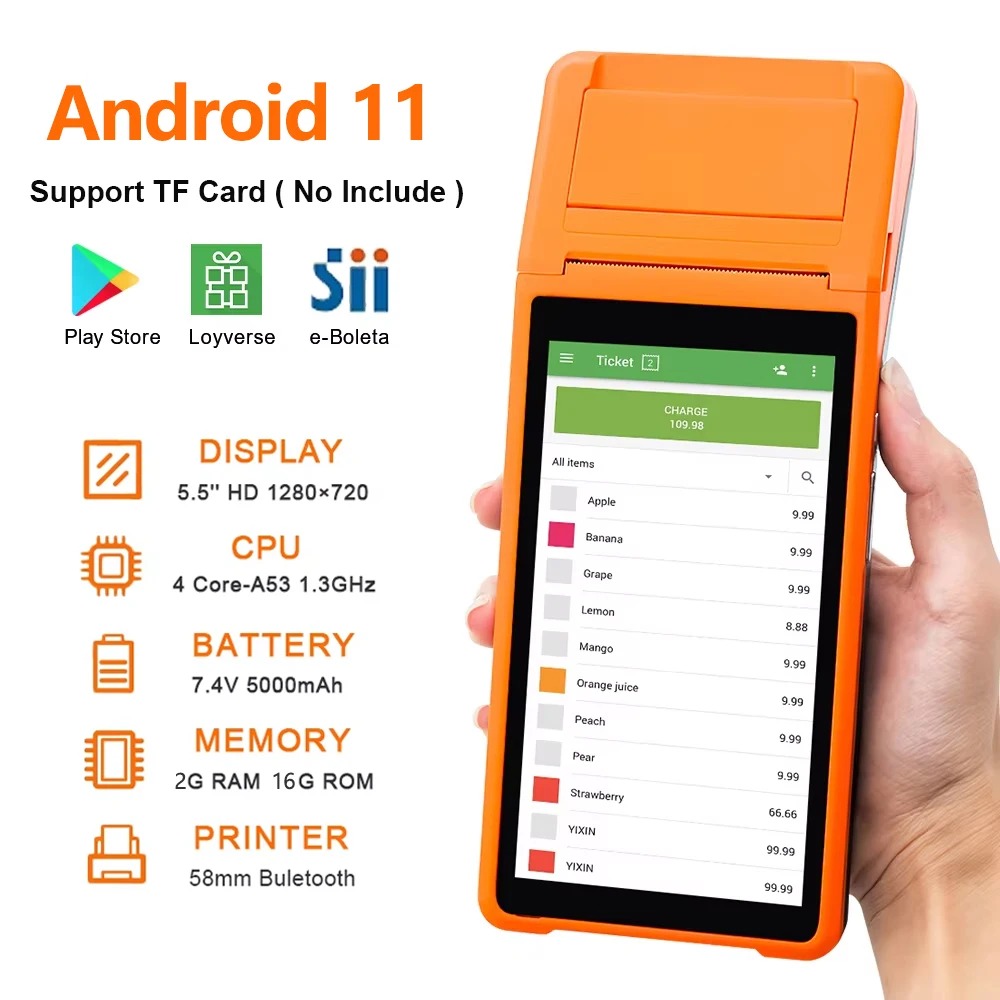 Receipt Printer - 2+16G Q2 Android 11 PDA POS