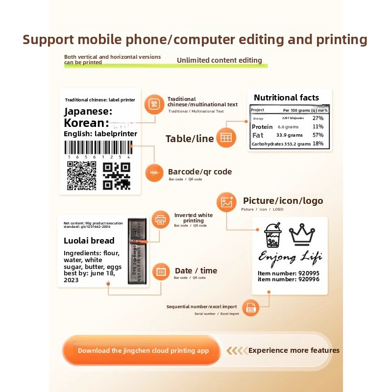 B3S Commercial Food Portable B - Barcode Printer 评论和价格