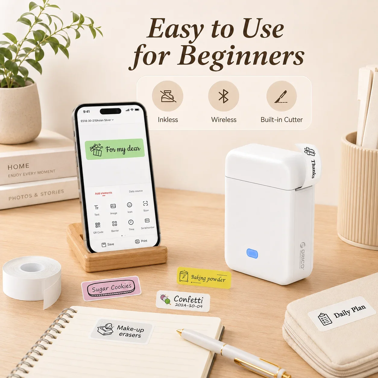 Mini Ink-Free Thermal Label Pr - Label Maker 评论和价格