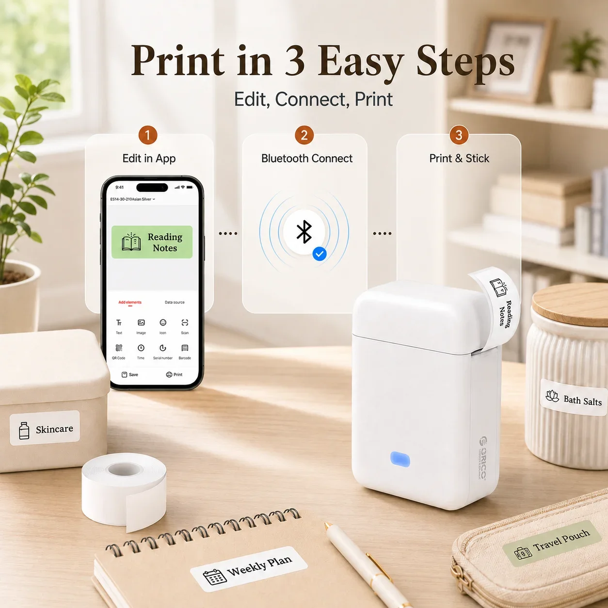 Mini Ink-Free Thermal Label Pr - Label Maker 评论和价格